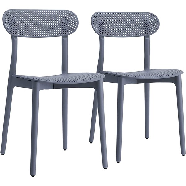 Isl Furnishings Zuho Modern Indoor Outdoor Chair 2, Anchor Grey, PR CH55DC-2PK-PP02 - main
